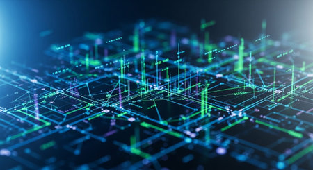 Futuristic Digital Technology Network and Artificial Intelligence Data Communication Background.