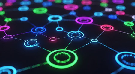 Futuristic Digital Technology Network and Artificial Intelligence Data Communication Background.