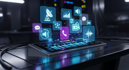 Futuristic Digital Technology Network and Artificial Intelligence Data Communication Background.