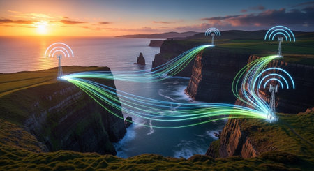Futuristic Digital Technology Network and Artificial Intelligence Data Communication Background.