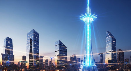 Futuristic Digital Technology Network and Artificial Intelligence Data Communication Background.