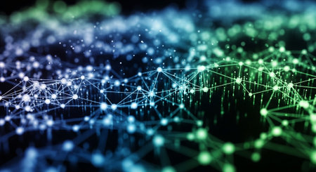 Futuristic Digital Technology Network and Artificial Intelligence Data Communication Background.