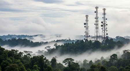 Futuristic Digital Technology Network and Artificial Intelligence Data Communication Background.の写真素材