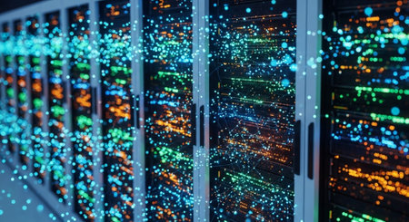 Futuristic Digital Technology Network and Artificial Intelligence Data Communication Background.
