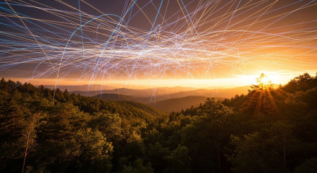 Futuristic Digital Technology Network and Artificial Intelligence Data Communication Background.の写真素材