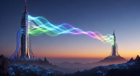 Futuristic Digital Technology Network and Artificial Intelligence Data Communication Background.