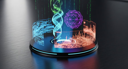 Futuristic Digital Technology Network and Artificial Intelligence Data Communication Background.の写真素材