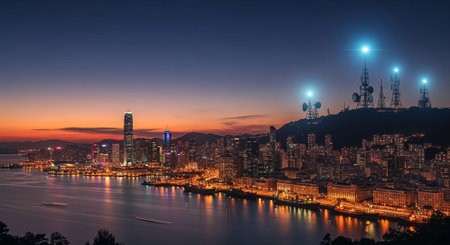 Futuristic Digital Technology Network and Artificial Intelligence Data Communication Background.の写真素材