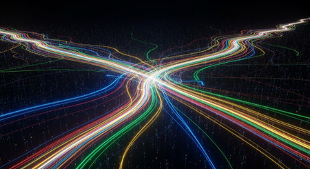 Futuristic Digital Technology Network and Artificial Intelligence Data Communication Background.の写真素材