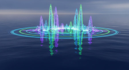 Futuristic Digital Technology Network and Artificial Intelligence Data Communication Background.の写真素材