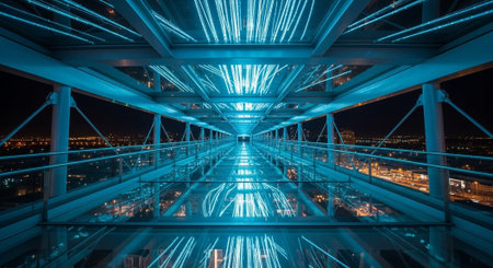 Futuristic Digital Technology Network and Artificial Intelligence Data Communication Background.