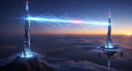 Futuristic Digital Technology Network and Artificial Intelligence Data Communication Background.