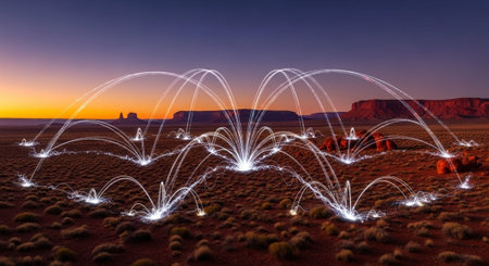 Futuristic Digital Technology Network and Artificial Intelligence Data Communication Background.の写真素材