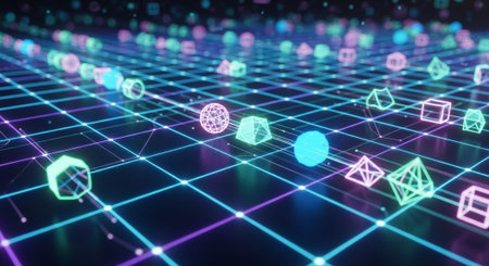 Futuristic Digital Technology Network and Artificial Intelligence Data Communication Background.