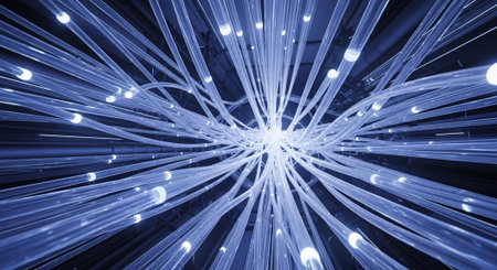 Futuristic Digital Technology Network and Artificial Intelligence Data Communication Background.