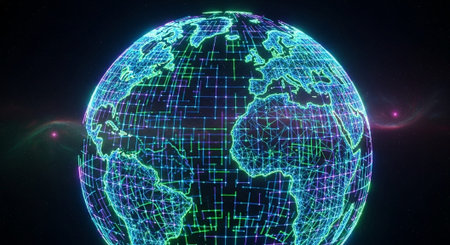 Futuristic Digital Technology Network and Artificial Intelligence Data Communication Background.の写真素材