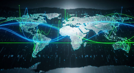 Futuristic Digital Technology Network and Artificial Intelligence Data Communication Background.