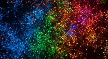 Futuristic Digital Technology Network and Artificial Intelligence Data Communication Background.の写真素材