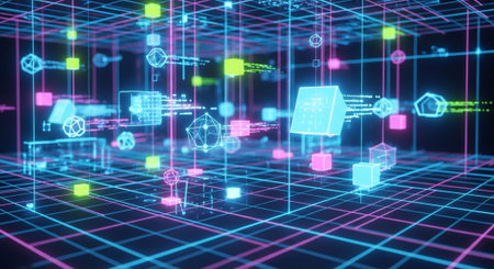 Futuristic Digital Technology Network and Artificial Intelligence Data Communication Background.