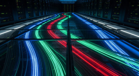 Futuristic Digital Technology Network and Artificial Intelligence Data Communication Background.の写真素材