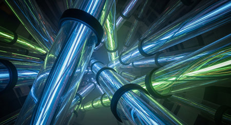 Futuristic Digital Technology Network and Artificial Intelligence Data Communication Background.