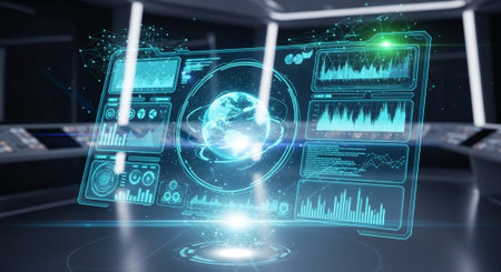 Futuristic Digital Technology Network and Artificial Intelligence Data Communication Background.