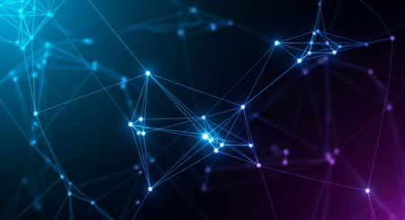 Futuristic Digital Technology Network and Artificial Intelligence Data Communication Background.
