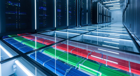 Futuristic Digital Technology Network and Artificial Intelligence Data Communication Background.