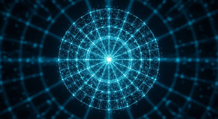 Futuristic Digital Technology Network and Artificial Intelligence Data Communication Background.