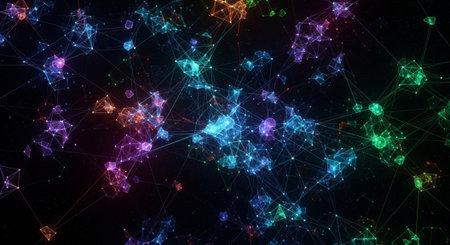 Futuristic Digital Technology Network and Artificial Intelligence Data Communication Background.