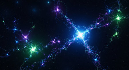 Futuristic Digital Technology Network and Artificial Intelligence Data Communication Background.