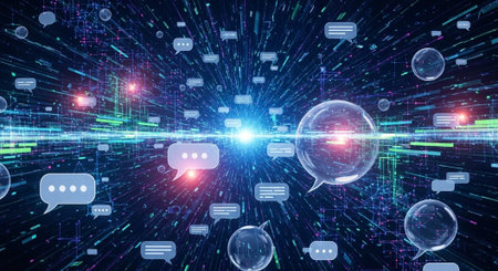 Futuristic Digital Technology Network and Artificial Intelligence Data Communication Background.