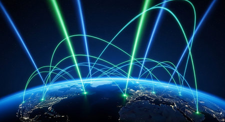 Futuristic Digital Technology Network and Artificial Intelligence Data Communication Background.の写真素材