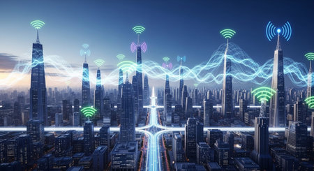 Futuristic Digital Technology Network and Artificial Intelligence Data Communication Background.