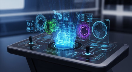 Futuristic Digital Technology Network and Artificial Intelligence Data Communication Background.の写真素材