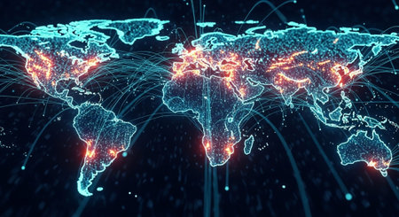 Futuristic Digital Technology Network and Artificial Intelligence Data Communication Background.