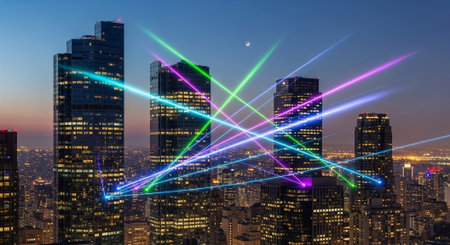 Futuristic Digital Technology Network and Artificial Intelligence Data Communication Background.