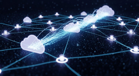 Futuristic Digital Technology Network and Artificial Intelligence Data Communication Background.