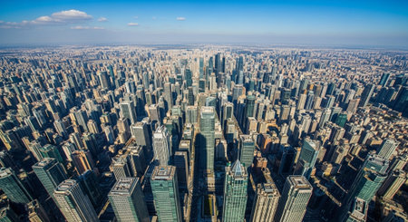 Futuristic Smart City Skyline with Neon Lights and Advanced Transportation Technology.
