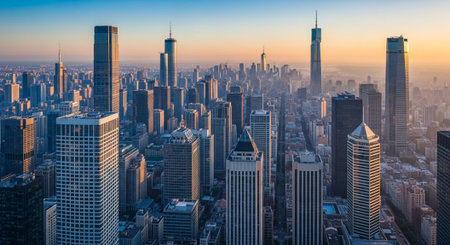 Futuristic Smart City Skyline with Neon Lights and Advanced Transportation Technology.
