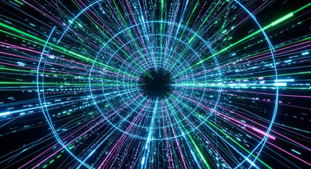 Futuristic Digital Technology Network and Artificial Intelligence Data Communication Background.