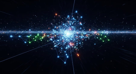 Futuristic Digital Technology Network and Artificial Intelligence Data Communication Background.