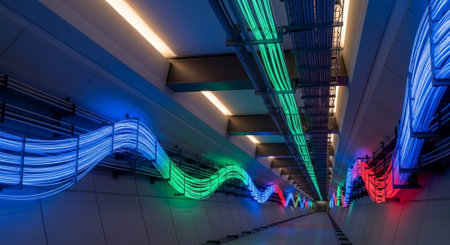 Futuristic Digital Technology Network and Artificial Intelligence Data Communication Background.