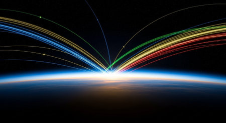 Futuristic Digital Technology Network and Artificial Intelligence Data Communication Background.