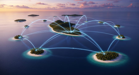 Futuristic Digital Technology Network and Artificial Intelligence Data Communication Background.