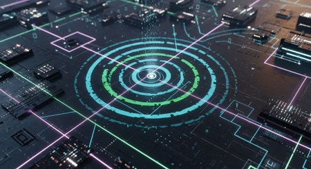 Futuristic Digital Technology Network and Artificial Intelligence Data Communication Background.