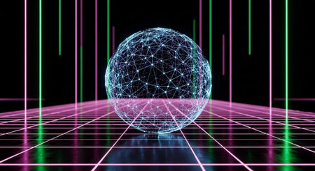 Futuristic Digital Technology Network and Artificial Intelligence Data Communication Background.