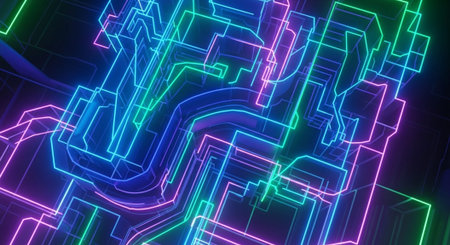 Futuristic Digital Technology Network and Artificial Intelligence Data Communication Background.