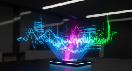 Futuristic Digital Technology Network and Artificial Intelligence Data Communication Background.の写真素材