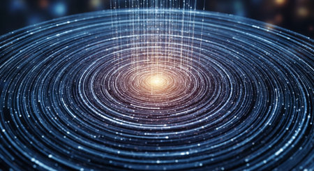 Futuristic Digital Technology Network and Artificial Intelligence Data Communication Background.